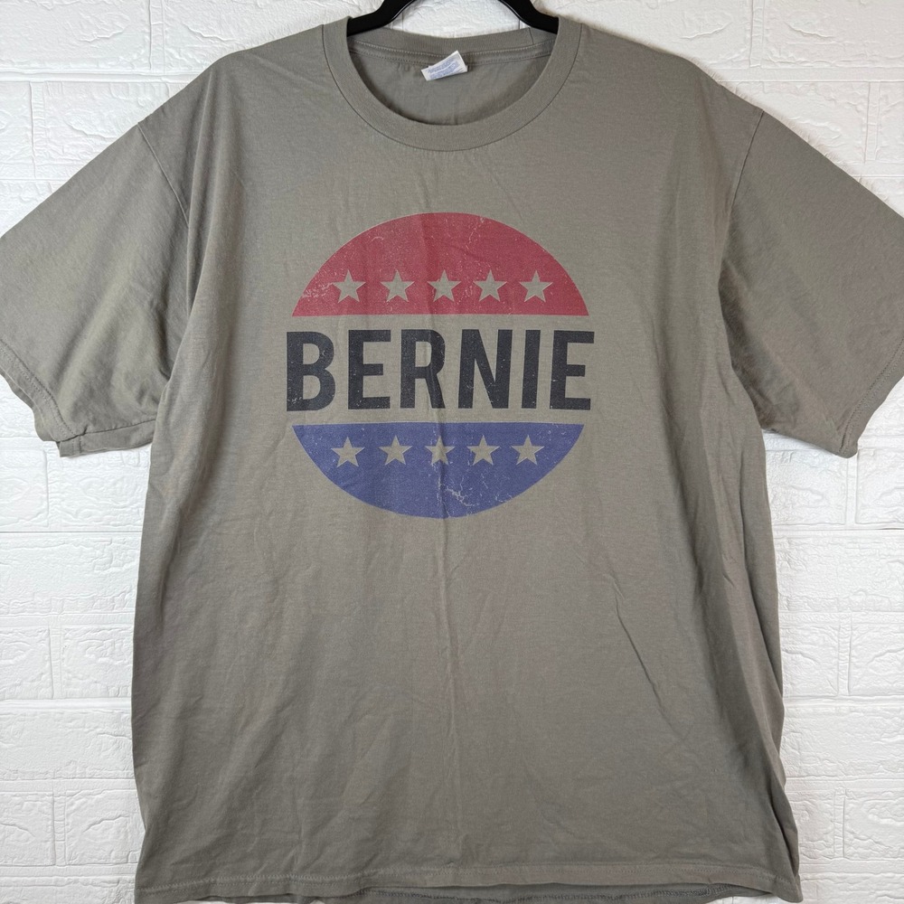 Mens XL Gray Bernie Sanders Political Port & Company T-Shirt Graphic Tee